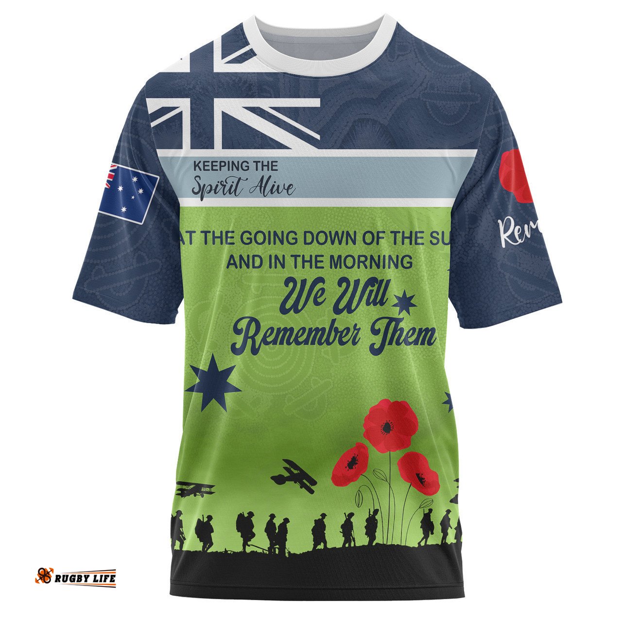 Amazing Aussie Canberra Raiders Anzac Custom T-shirt - Keeping the Spirit Alive T-shirt