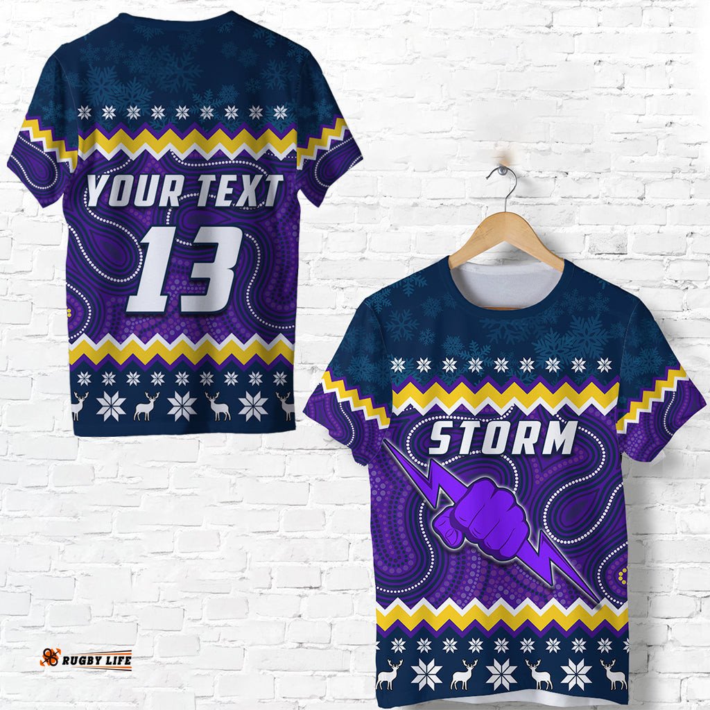 custom text and number storm t shirt christmas melbourne mix indigenous