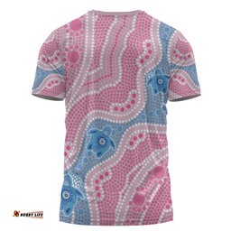 Amazing Aussie Australia Personalised Aboriginal Custom T-shirt - River And Turtles Dot Art Painting Pink T-shirt