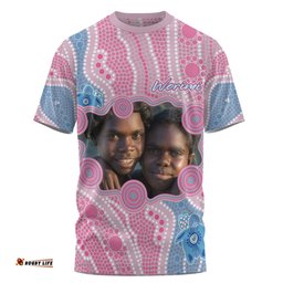 Amazing Aussie Australia Personalised Aboriginal Custom T-shirt - River And Turtles Dot Art Painting Pink T-shirt