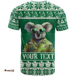 personalised australia koala christmas t shirt santa koala stay cool