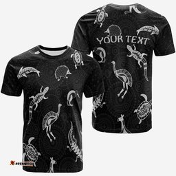 custom personalised aboriginal art t shirt animals australia version black