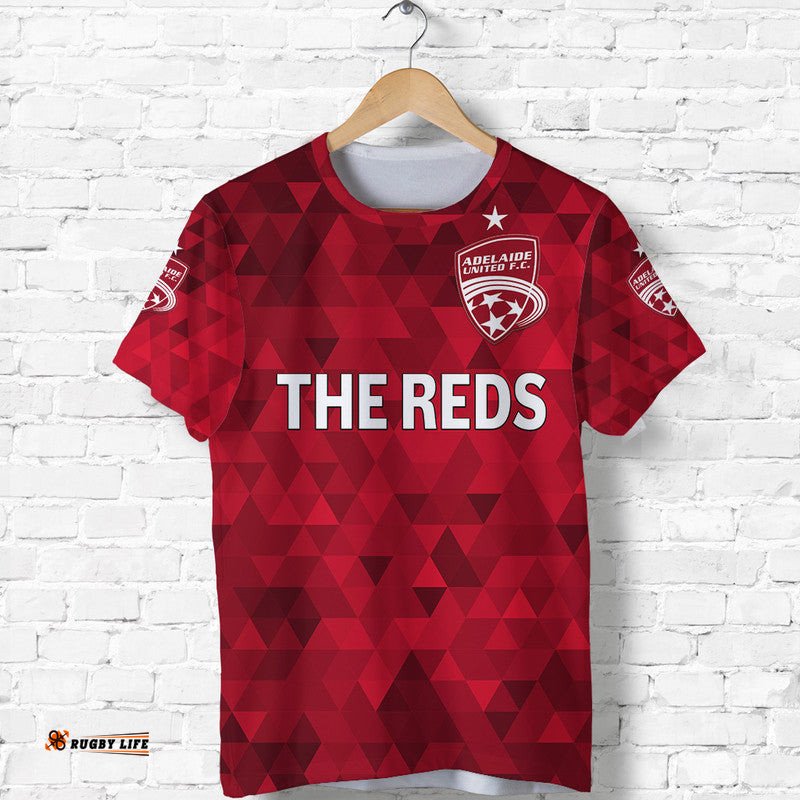 custom personalised adelaide united the reds t shirt soccer club original style red