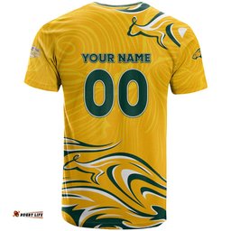 personalised australia soccer matildas t shirt kangaroo tornado yellow dt02