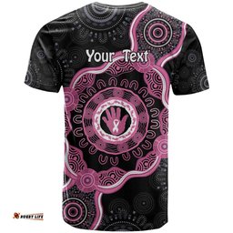 personalised australia breast cancer t shirt brave strong aboriginal art