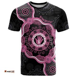 personalised australia breast cancer t shirt brave strong aboriginal art