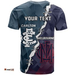 personalised demons and blues football t shirt sporty version