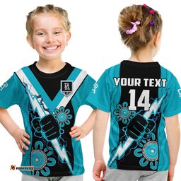 custom text and number port adelaide football t shirt power thunder hand mix aboriginal dynamic