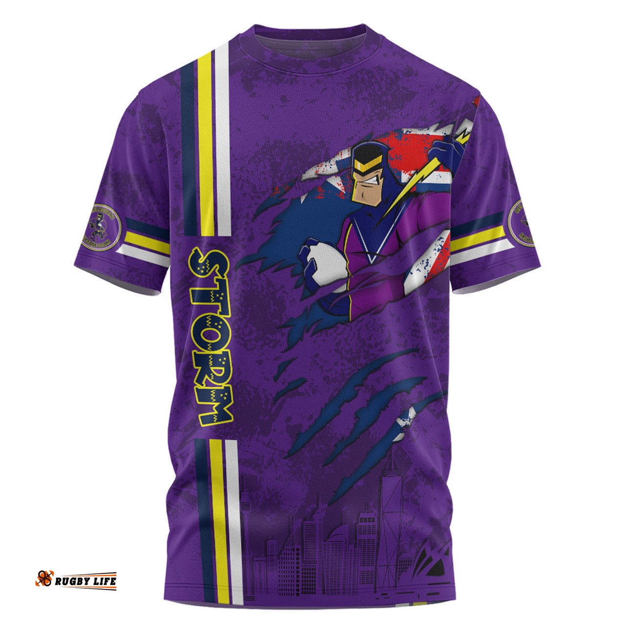 Amazing Aussie Melbourne Storm T-Shirt - Happy Australia Day Flag Scratch Style
