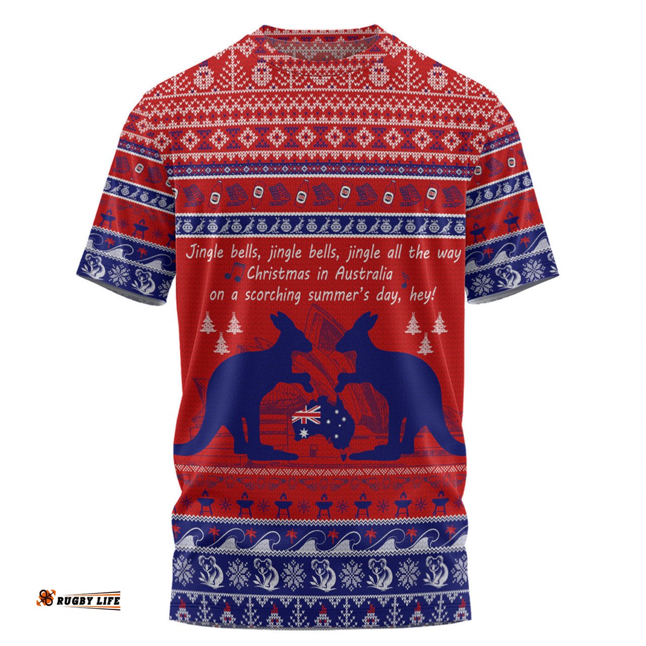 Amazing Aussie Australian Christmas Carol Christmas T-shirt - Jingle Bells Ugly Style T-shirt
