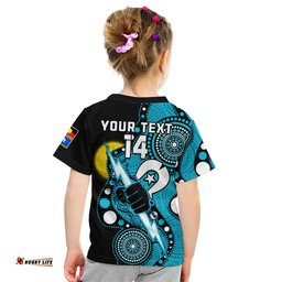 custom text and number port adelaide football naidoc 2023 t shirt for our elders indigenous art