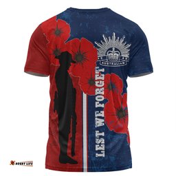 Amazing Aussie Australia Anzac Day T-shirt - Lest We Forget Remebrance Day (Blue) T-shirt