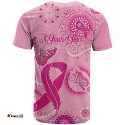 personalised australia indigenous t shirt breast cancer ribbon think pink pink version