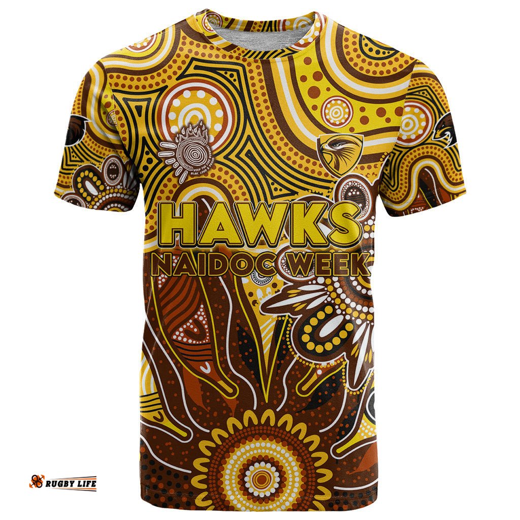 personalised hawks naidoc week 2024 t shirt aussie aboriginal art dt02