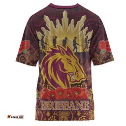 Amazing Aussie Brisbane Broncos T-shirt - Anzac Broncos Animals In Aboriginal Inspired Art T-shirt