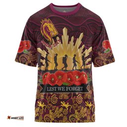 Amazing Aussie Brisbane Broncos T-shirt - Anzac Broncos Animals In Aboriginal Inspired Art T-shirt