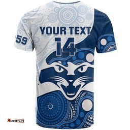 personalised geelong football t shirt go cats indigenous art
