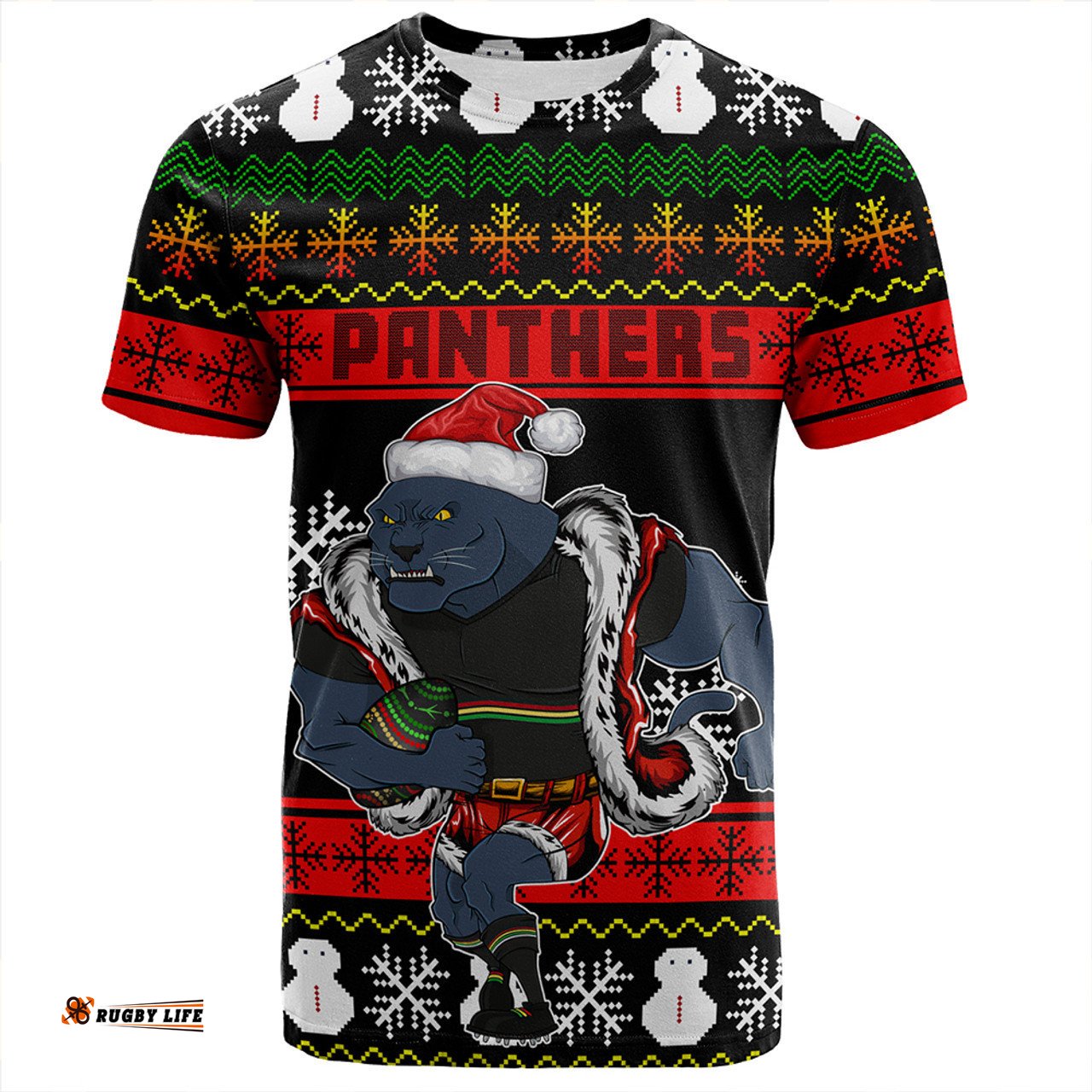 Amazing Aussie Penrith Panthers Christmas T-shirt - Custom Penrith Panthers Merry Christmas Mei
