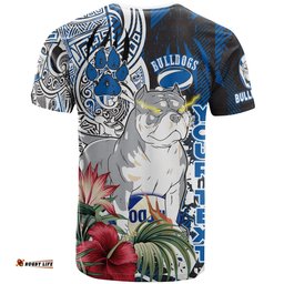 Amazing Aussie Australia Canterbury-Bankstown Polynesian T-Shirt - Custom Super Canterbury-Bankstown With Polynesian Tribal Pattern And Hibiscus Flower T-Shirt
