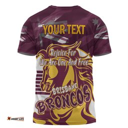 Amazing Aussie Brisbane Broncos T-Shirt - Happy Australia Day We Are One And Free