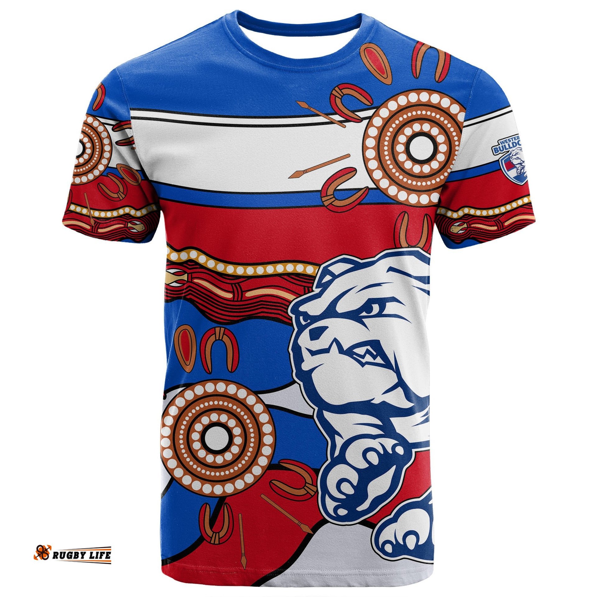 afl bulldogs football t shirt western aboriginal simple style