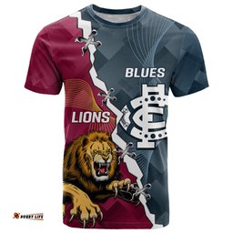 personalised lions and blues football t shirt 2023 together sporty style