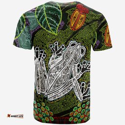 australia aboriginal inspired custom t shirt indigenous watercolor dot art frog