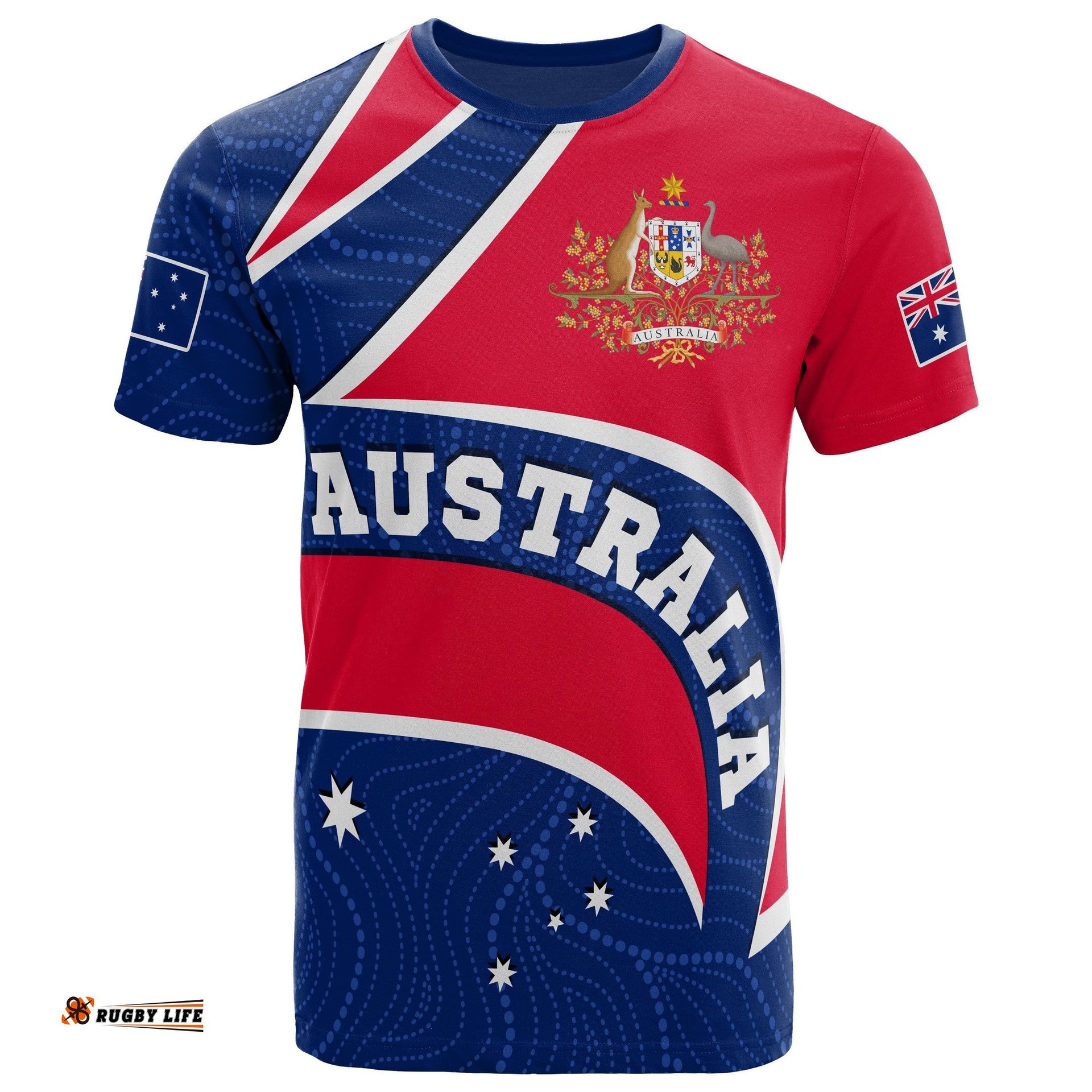 aboriginal t shirt australia flag and coat of arms unisex
