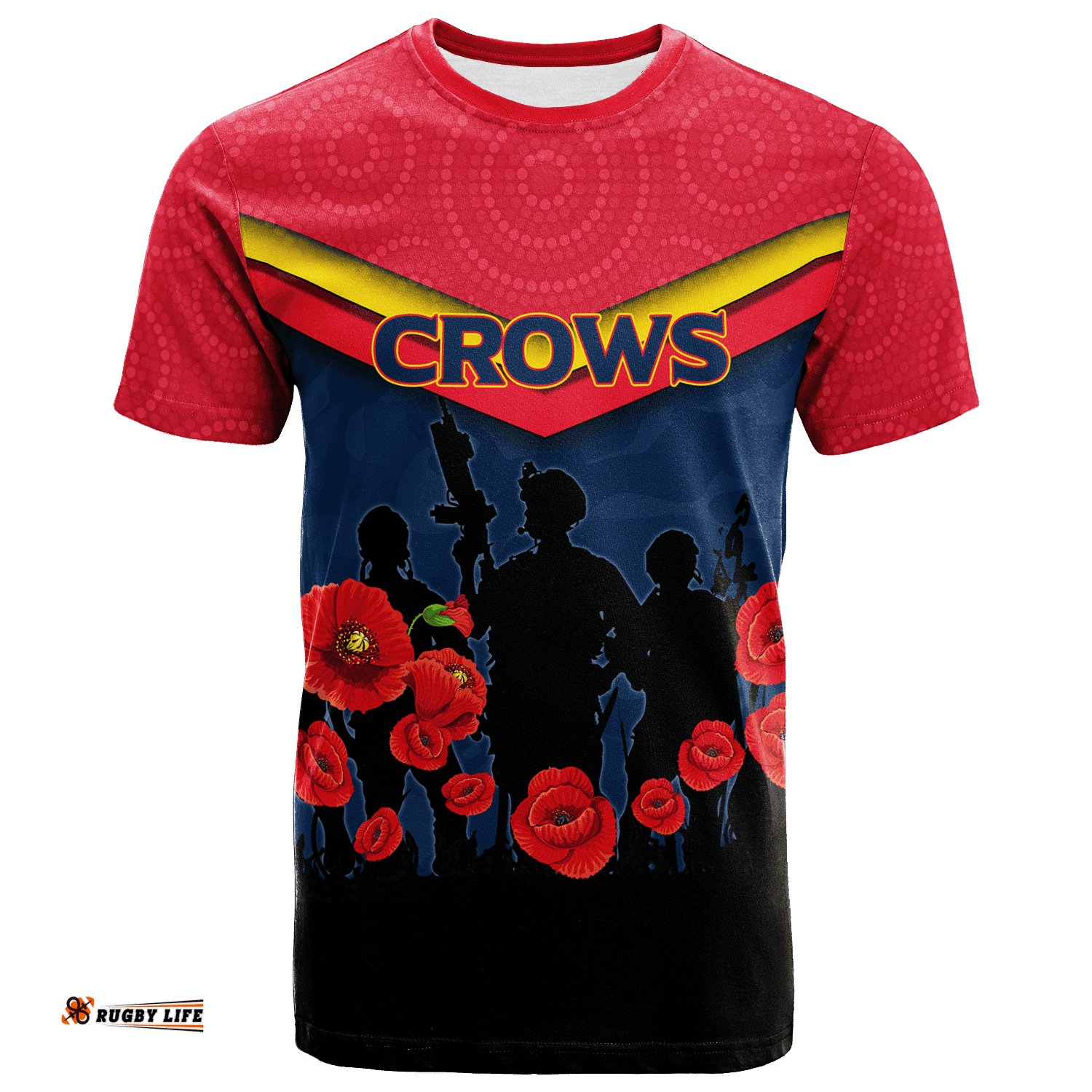 adelaide crows anzac day t shirt indigenous art