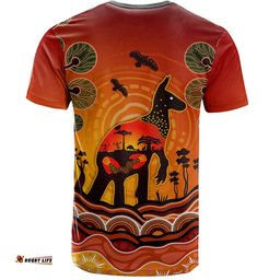 Amazing Aussie Australia T-Shirt Aboriginal Indigenous Kangaroo With Dot Painting Pattern