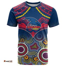 adelaide crows football t shirt aboriginal mix polynesian pattern