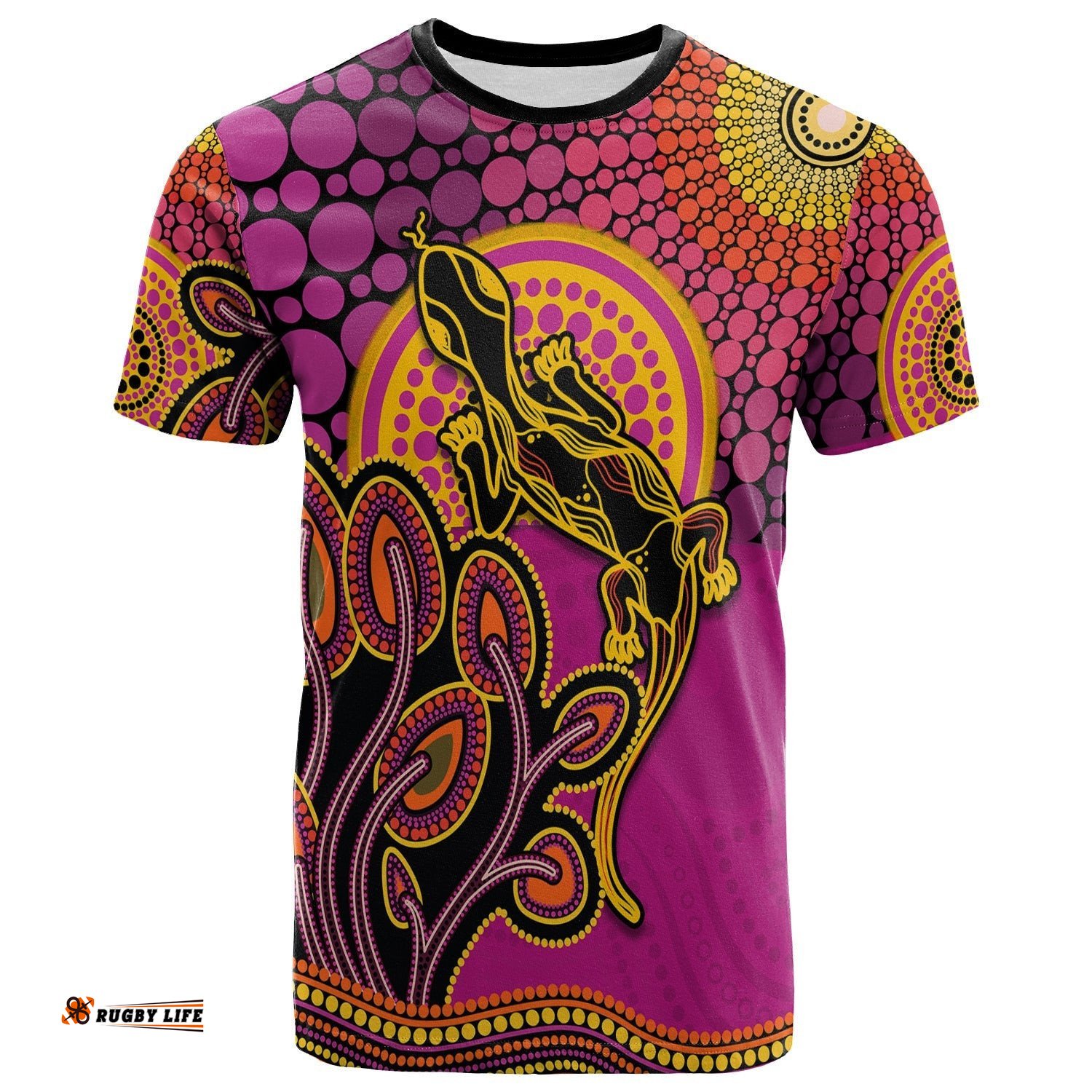 aboriginal lizard t shirt tree on the hill sunshine