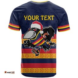 afl adelaide christmas personalised t shirt with crows mascot