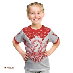 custom text and number swans football t shirt est 1874 aboriginal boomerang sydney bloods