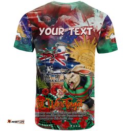 personalised australia rugby rabbitohs anzac t shirt south sydney scratch style dt02