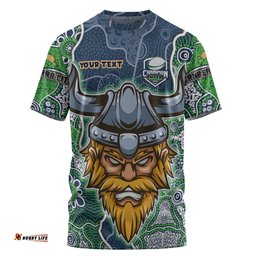 Amazing Aussie Canberra Raiders Grand Final Custom T-shirt - Custom Raiders Contemporary Style Of Aboriginal Painting T-shirt