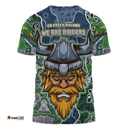 Amazing Aussie Canberra Raiders Grand Final Custom T-shirt - Custom Raiders Contemporary Style Of Aboriginal Painting T-shirt