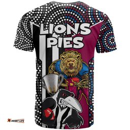 afl magpies combine lions t shirt together go champions 2023
