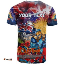 personalised australia rugby titans anzac t shirt gold coast scratch style dt02