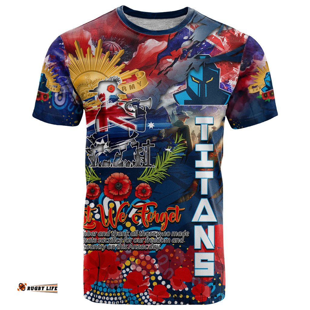 personalised australia rugby titans anzac t shirt gold coast scratch style dt02