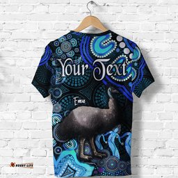 custom personalised australian astrology t shirt aquarius emu glider zodiac aboriginal vibes blue