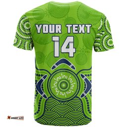 custom text and number raiders rugby t shirt the green machine indigenous artsy