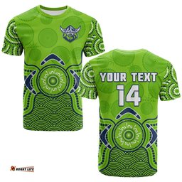 custom text and number raiders rugby t shirt the green machine indigenous artsy