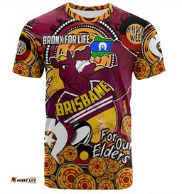 Amazing Aussie Brisbane Broncos Naidoc Week Custom T-shirt - Brisbane Broncos Naidoc Week For Our Elders Bronx for Life Sport Style T-shirt