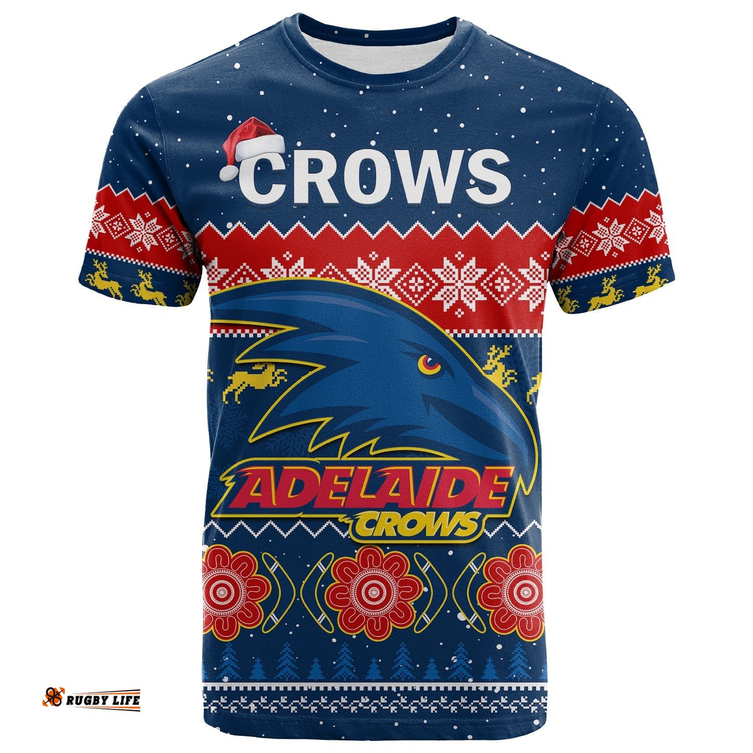 custom personalised adelaide football t shirt crows indigenous merry christmas