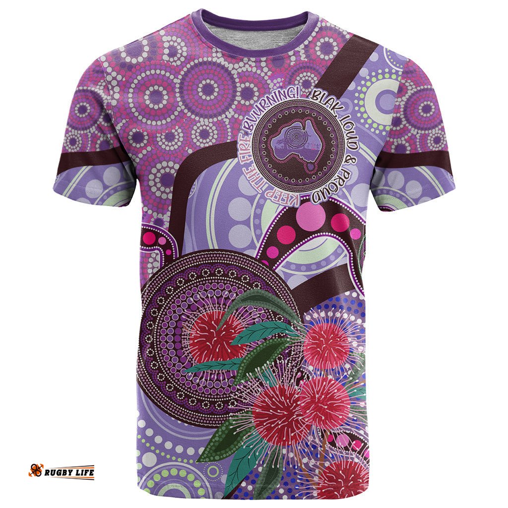 personalised australia naidoc 2024 t shirt keep the fire burning hakea flowers