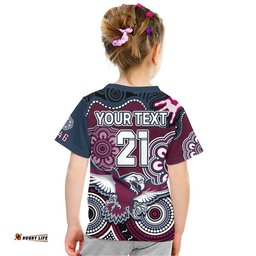 custom text and number sea eagles rugby t shirt simple aboriginal 1946