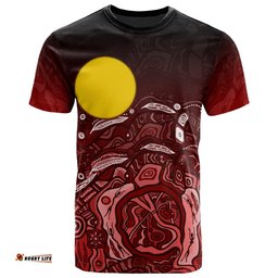 aboriginal t shirt red landscape