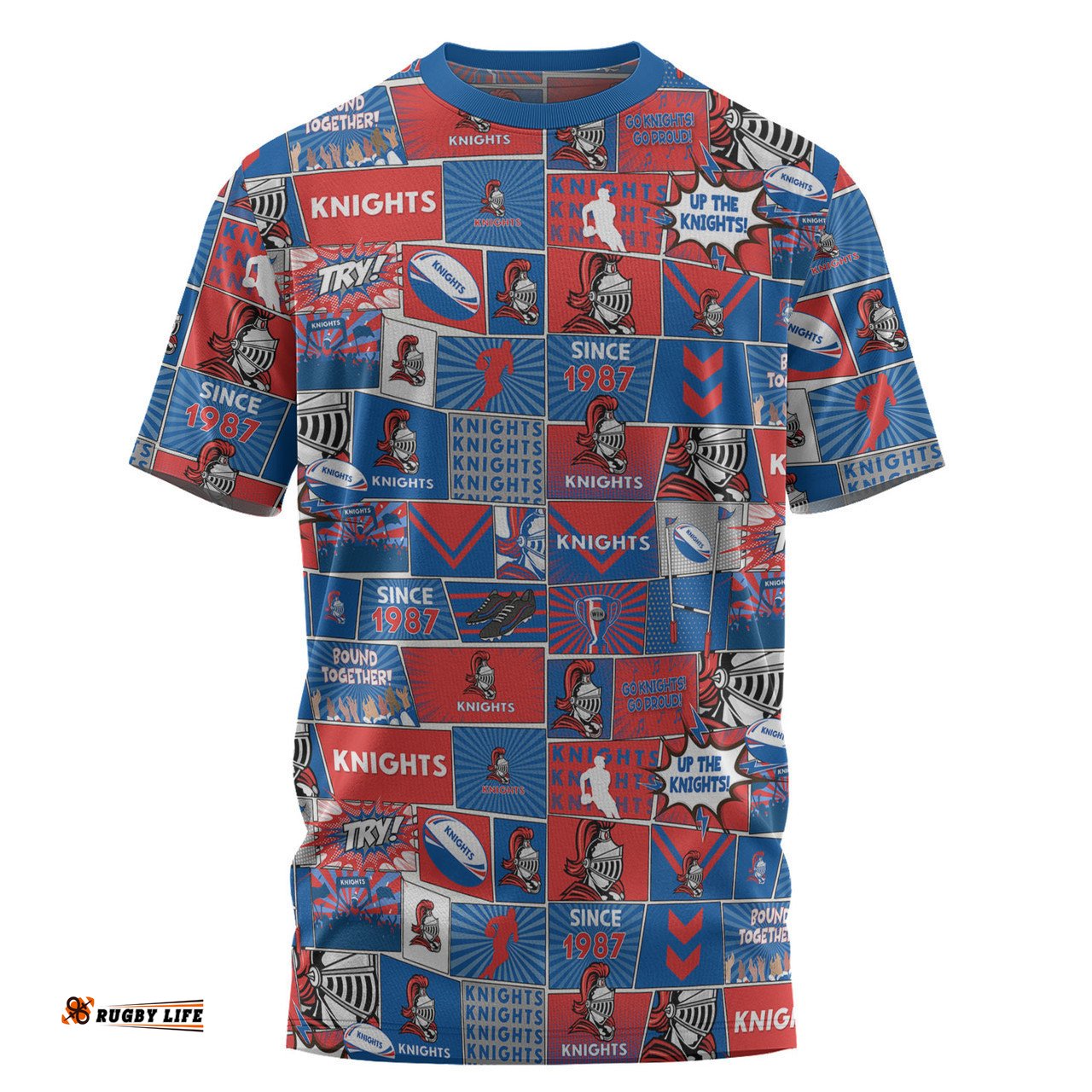 Amazing Aussie Newcastle Knights Sport T-Shirt - Team Of Us Die Hard Fan Supporters Comic Style