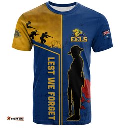 Amazing Aussie Parramatta Eels T-Shirt - Anzac Day Lest We Forget Poppy